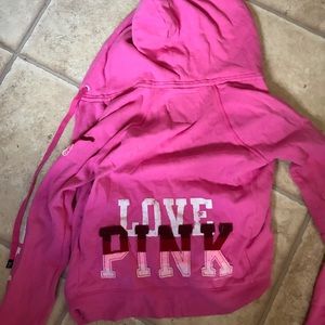 victoria secret pink hoodie zip up